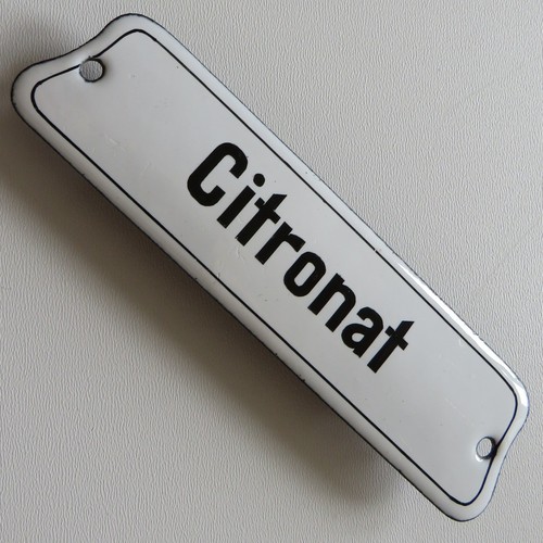 Citronat antikes emailschild - =,