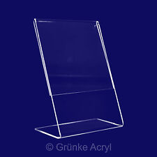 L Aufsteller - Acryl Prospekt Ständer Display in A3 A4 A5 A6 A7 Preisaufsteller