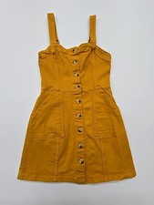 Damen goldgelbes latzkleid - h&m,