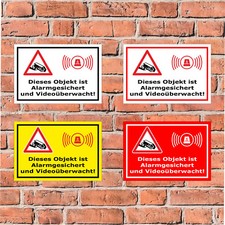 Schild Achtung Videoüberwachung - Alarmgesichert - in 4 Größen - S00348-017