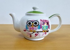 G.Wurm schöne Teekanne Kanne Eulen Motiv Neuwertig