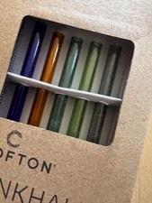 Trinkhalme aus Glas, 6er Set gerade verschiedene Farben