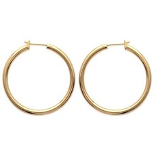 Ohrringe Creolen Röhre 4 CM Vergoldet 18 Karat 750/000 Damenschmuck