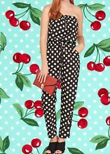 K197✪ rockabilly 50er 60er Jahre Bandau Anzug Overall jumpsuit dots Gr. 40
