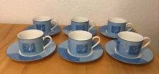 6x Kaffeetasse+Untertasse Ritzenhoff & Breker Flirt Piazza blau SEHR GUT - RAR