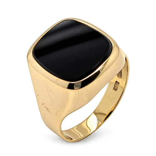 Siegelring 585 gelbgold onyx - siegelring,