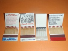 4x Streichholzbriefchen Konvolut Zigarettenwerbung siehe Fotos alte Ausgaben