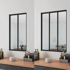 Fenster Festverglasung Atelier-Glaswand - thermolackiertes Aluminium - Schwarz