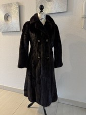 Echter Pelzmantel Nerzmantel aus Italien Imperial Black Mink Gr. 36/38 Tailliert