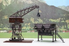 Faller H0 Großbekohlungsanlage mit Kran fertig gebaut ohne Ovp Nr.4672