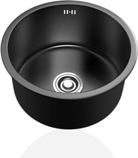 Spülbecken  Rund, 32 cm Edelstahl, Schwarz