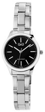 Q&Q by Citizen Damen Edelstahl Armband Uhr Silber Schwarz Farben 3 Bar
