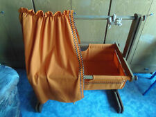 Baby Wiege eichefarbig orange Stoff für Jungen und Mädchen