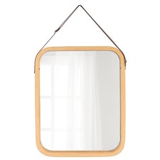 Spiegel Wandspiegel Dekospiegel beige 34x41cm Flurspiegel aus Bambus Loft Modern