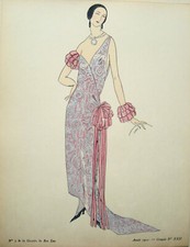Jugendstil Mode echte Graphik 1922 Gazette du Bon Ton Pochoir Croquis Nr. XXII