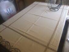 Tischdecke Stofftischdecke ca. 1,60 x 1,30 cm 70er Jahre Beige Bayer Textilfaser