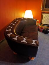 Vintage Echtleder Couch Kuhfell braun-weiß