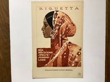 Orig. alte Riquetta Schokoladen Werbung Prof. L. Hohlwein Lithographie monogr.