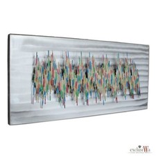 Luxus Wandskulptur Metallbild Wandbild Metall Wandkunst XXL Deko ca. 95 x 40 cm