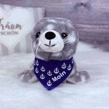 Plüsch Seehund grau-weiß mit