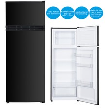 PKM Kühl-Gefrierkombination Schwarz 206 L LED Beleuchtung Kühlschrank Retro