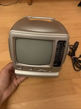 Mini Fernseher Vintage 230 Volt 12 Volt mit Radio Funktion Schwarz weiß