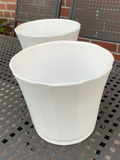 2 IKEA Blumen Übertöpfe JÄTTEFIN Weiß Keramik oder Porzellan H 15 Cm Sehr Gut