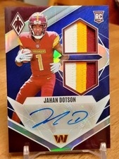 Jahan Dotson 2022 Panini Phoenix RC Patch Auto #RAD-JD Washington Com. 048/50