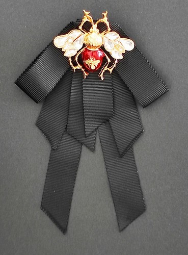 Schleifenbrosche biene strass - schleifenbrosche,