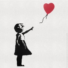 GIRL with Balloon - Banksy 50x50 Graffiti  Kunstdruck Poster Plakat Bild