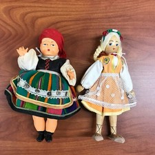 2 Vintage Dolls one is wooden
