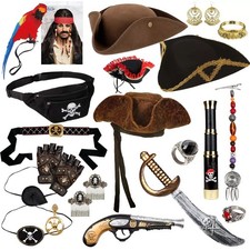 Piraten Accessoires Schmuck Zubehör Fasching Karneval Zubehör Hut Piratin
