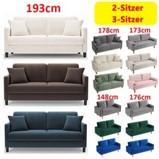 2/3-Sitzer Sofa Teddy Samt Couch Moderne Loveseat Sofa Loungesofa Mehrere Größen