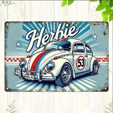 Blechschild Herbie VW Käfer The Love Bug Vintage Metallschild TEL3356