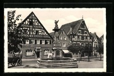 Ansichtskarte Roth bei Nürnberg, Marktplatz, Brunnen, Gasthaus Bräustübl 