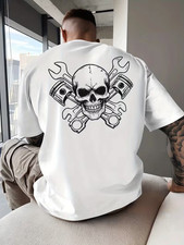 Skull T-Shirt Mens Biker