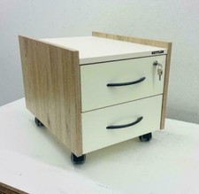 Kettler Rollcontainer Sit-On-Locked Rollschrank Sitzfläche Weiß/Eiche