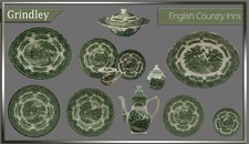 Grindley "English Country Inns" Teile zur Wahl: teller platte schale tasse grün