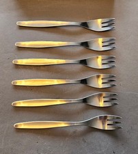 vintage WMF Stockholm Besteck Cromargan 6 KUCHENGABELN kuchen gabel