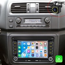 7" Carplay Autoradio GPS NAVI WIFI Bluetooth FM RDS Für Skoda Fabia II 2007-2014