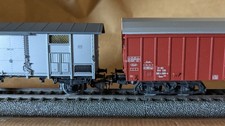 MÄRKLIN | 4550 FS Spitzdachwagen silber | 4460 DB Schwenkdachwagen rotbraun |