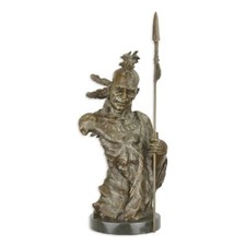 Bronzefigur Skulptur Bronzestatue Bronze Indianer Torso Krieger 47,5 cm