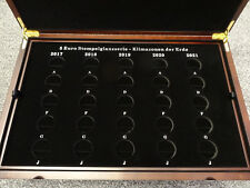 Holz Münzkassette für 50 x 5 Euro "Klimazonen der Erde" Münzschatulle ST & PP