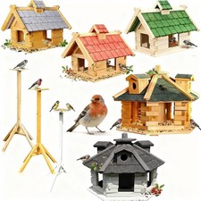 Vogelhaus Futterhaus Vogelhausständer Holz Vogelhäuser Vogelhäuschen Villa