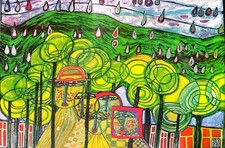Hundertwasser Bild der Regen