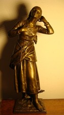 Alte bronze figur jeanne arc - figur,