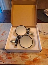 Motorrad Lenkerendenspiegel Spiegel Rund Rückspiegel Satz 7/8" Schwarz