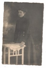 137 photo postcard lady - postcard,