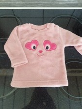 Rosaner "Gesicht" Kuschel Pullover - Gr.68 - neuwertig