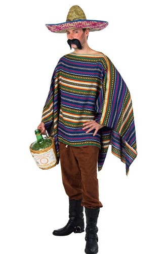 Mexikanischer poncho mit - mexikanischer,